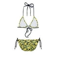 thumbnail image 6 of Suhoaziia Women Bathing Suits 2 Piece 2 Pack Tummy Control Bikini Underwear with Adjustable Straps Size L,Green Leaf Banana Ruched Tie Knot Underwired Swimwear, 6 of 6