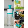 thumbnail image 2 of 3-in-1 Olive Oil Dispenser Bottle for Kitchen with Brush and Straw Cleaner. Pour, Drizzle or Brush Vinegar, Soy Sauce and Cooking Oil Container. 18.6oz Glass Oil Cruet/Leakproof Spout (Brown), 2 of 14