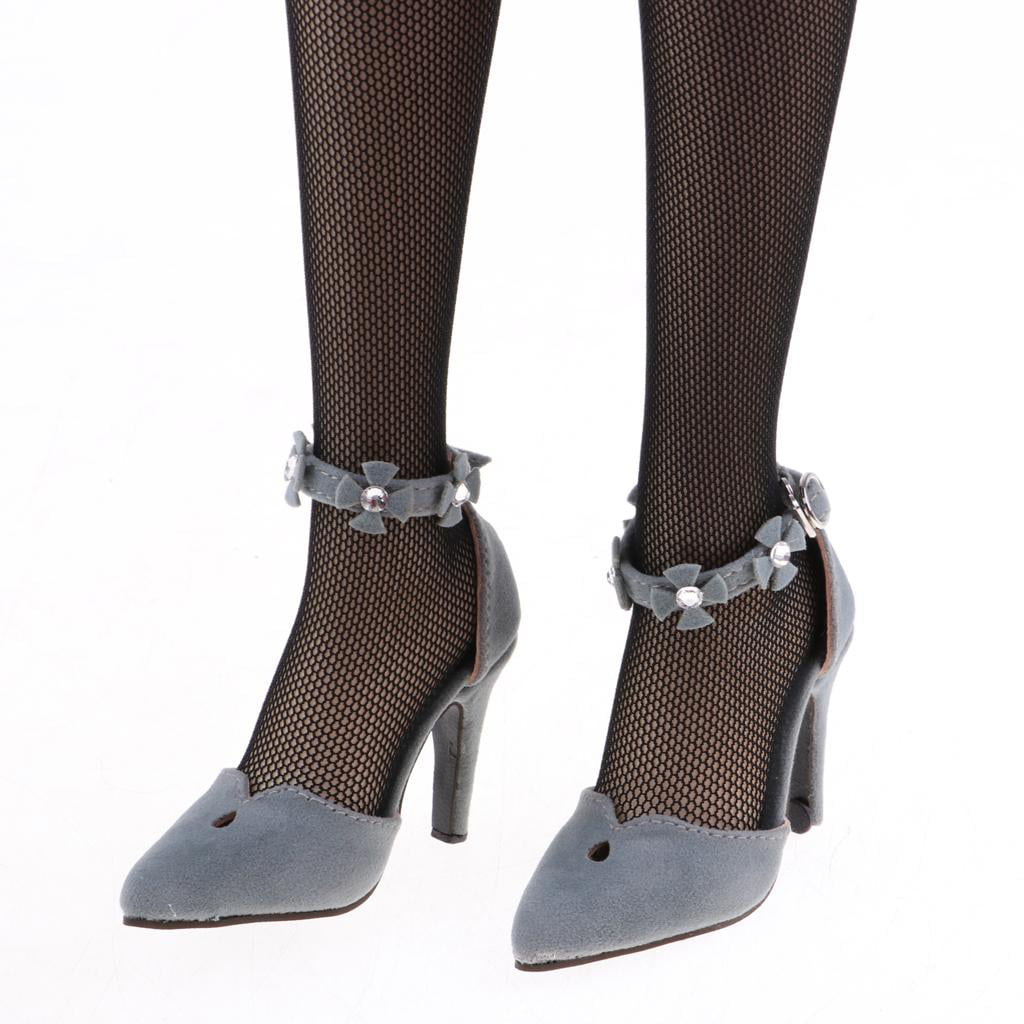 PU Leather High Heels for Lolita Dollfie DD 1/3 BJD Smart Doll Black Shoes