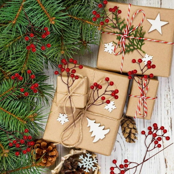 Decoraciones navideñas, adornos navideños, regalos navideños Esquejes de bayas navideñas Decoración del hogar Adornos para la sala de estar Esquejes de plástico