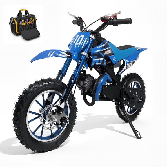 49CC 4-Stroke Kids Dirt Bike, 25MPH Pull Start Mini Motorcycle with Emergency Stop & Disc Brake, 200LBS Load, Retro Off-Road Bike for Youth