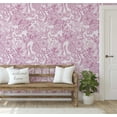 thumbnail image 2 of S4Sassy Peel and Stick Wall Covering, Floral Garden Wallpaper Removable Wallwrap - Pink Textured Instant Wall Mural for Bedroom, Bathroom, Laundry Room, Closet Interior (25"x360" inch), 2 of 6