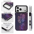 thumbnail image 5 of Wallet Case For Apple iPhone Air / 17 Pro / 17 Pro Max Series with Card Holder, PU Leather Kickstand Card Slots Screen Protector Included For iPhone 17 Series, Neon Cactus, 5 of 8
