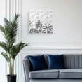 thumbnail image 2 of Canvas Print Wall Art Summer Tropical Plants Palm Trees Grey Plants Texture Framed Canvas Art Wall Decor Pictures Painting Morden Artwork for Living Room Bedroom, Ready to Hang, 24"x24", 2 of 4