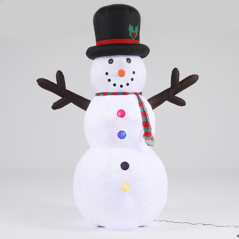 8Ft Snowman Inflatable with Flashing Disco LED Lights - Walmart.com