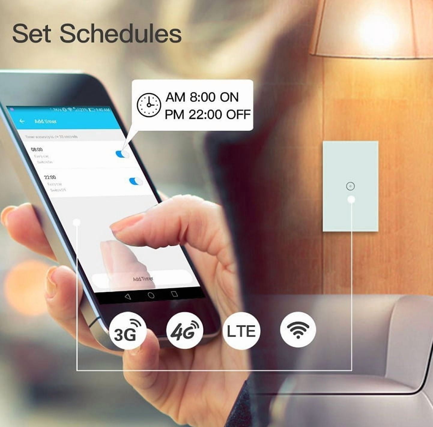 Gantch ZigBee Smart Touch Wall Light Switch,Requires Tuya ZigBee Hub,N+L Wiring,No Capacitor,Smart Life Tuya 1/2/3/4 Way Remote Control, Work with Alexa Google Home, 2MQTT,1 Gang White
