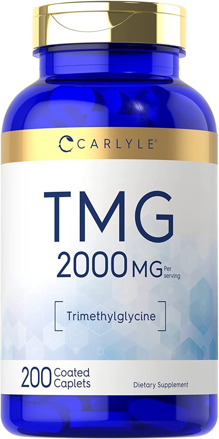 TMG 2000mg Capsules 200 Trimethylglycine Caplets NonGMO & Gluten