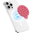 thumbnail image 1 of czcpp-Magnetic Suction Cup Phone Mount for MagSafe Case, Silicone Hands-Free Grip Holder for iPhone and Android, Mirror Shower Phone Stand for Makeup FaceTime Gym Kitchen Bathroom, Camellia Red, 1 of 4