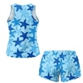 thumbnail image 4 of Xoenoiee Blue Starfish Print 2026 Tankini Swimsuits for Women, Two Piece Bathing Suits with Shorts, Modest Tank Top and Swim Shorts with Pockets, 5XL, 4 of 7