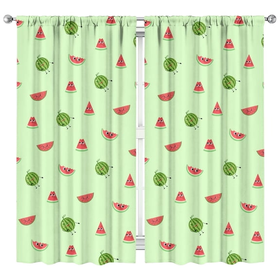 Nursery Curtains Boys Girls Kids Fruit Watermelon Print Pattern Window Drapes for Living Bedroom Playroom Room Decor Rod Pocket 42x84 Inch 2 Panels