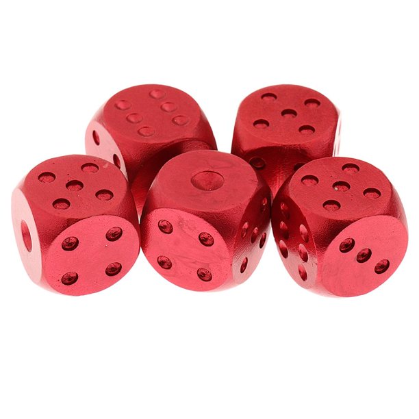 Dados de esquina de aleación de aluminio Yotijar RPG Board Game Supplies rojo