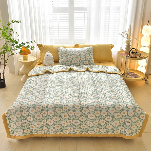 Manta de aire acondicionado de seda de hielo para colchas de verano Cool Feeling – Sofá de viaje de poliéster refrescante transpirable, multicolor, fino, ligero y lavable de 100x150 cm