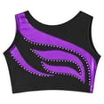 thumbnail image 5 of iiniim Girl's Sleeveless Ballet Dance Crop Top with Glossy Metallic Ruffle A-Line Skirt Hip Hop Jazz Latin Dancewear Purple 10, 5 of 7