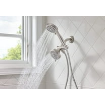 Ignite Brushed Nickel Five-Function 3-3/4" Diameter 5-Function Shower Spray Head with Handheld Showerhead, 20016SRN