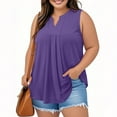 thumbnail image 2 of Posijego Plus Size Tank Tops for Women Dressy V Neck Blouse Sleeveless Pleated Casual Business Work Tops, 2 of 8