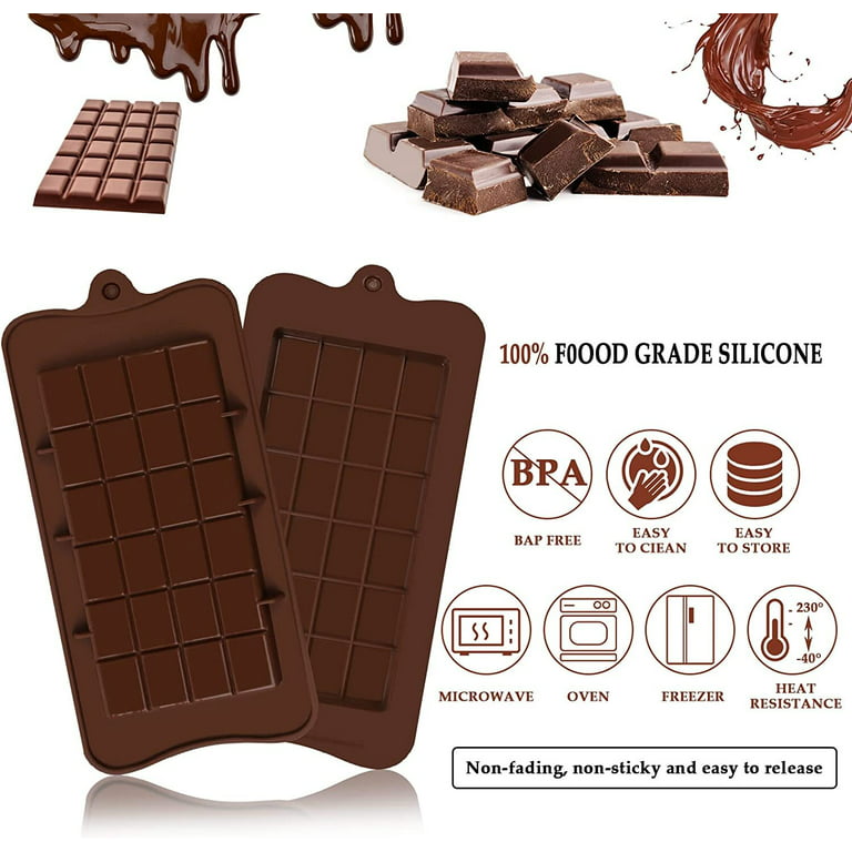 5 Pack Chocolate Bar Molds,Ausplua Silicone Chocolate mold Candy Jelly Cake  Baking Mould,Break-Apart Chocolate, Food Grade
