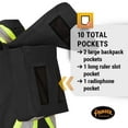 thumbnail image 4 of Pioneer 100% Cotton Hi Vis Surveyor's Safety Vest for Construction - Reflective Tape - 10 Pockets - Class 1 - Black, 4 of 8