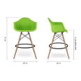 thumbnail image 6 of Aron Living Pyramid 28" Plastic Counter Stools with Arms in Green (Set of 4), 6 of 6