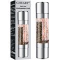 thumbnail image 1 of Pepper Mill, Manual Salt Mill, 2 in 1 Spice Mills, Adjustable Grain Size, Pepper and Salt Shaker, Brushed Steel Salt and Pepper Grinder with Built-in Ceramic Ormromra WMJ-0159, 1 of 1