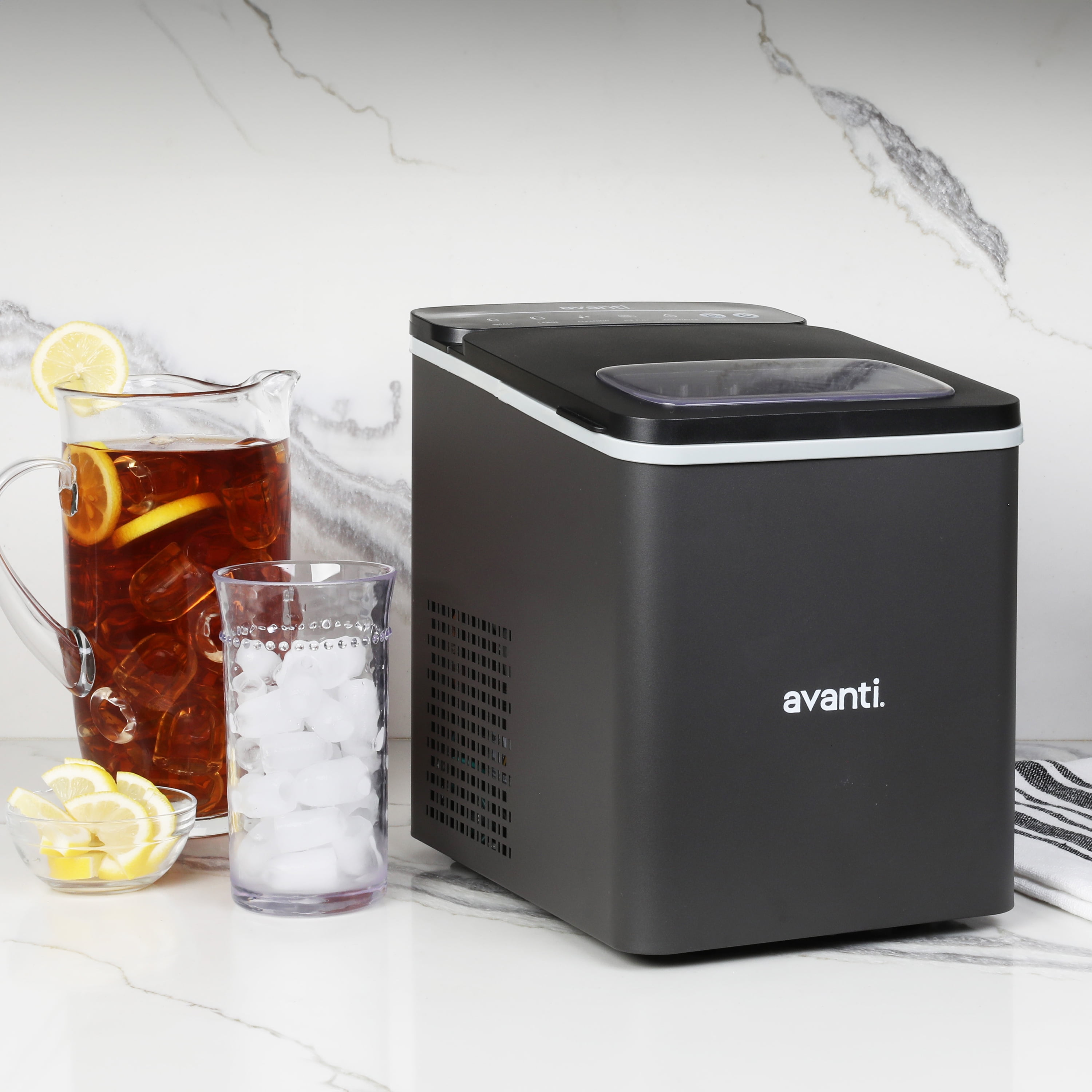 Avanti 26 lb Bullet Ice Maker, Black Stainless Steel