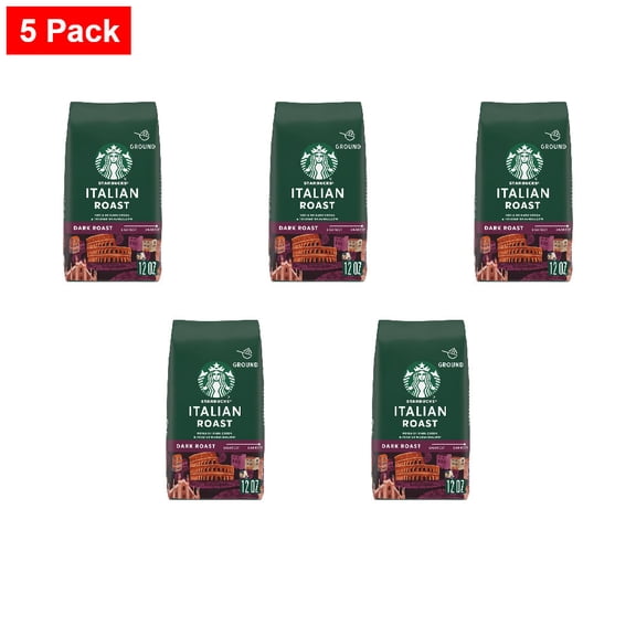 Starbucks Italian Dark Roast Ground Coffee 12 oz - 5 Pack