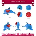 thumbnail image 2 of DolliBu I Love You Space Sequin Plush Purple Dolphin Cute Stuffed Animal with Red Heart and with Name Personalization for Valentine Anniversary Romantic Date Boyfriend Girlfriend Gift 12, 2 of 7