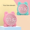 thumbnail image 4 of Reloj de alarma digital de pantalla de espejo LED USBIndoor LED Screen Screen Screen Reloj Oficina Multifuncional Recargable Bluetooth-Compatible Música Reproductor de Música Brillo Ajustable Rosa Inevent HA010351-02B, 4 of 7