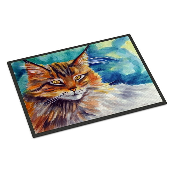 Maine Coon Cat Watching you Doormat 18x27