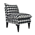 thumbnail image 2 of Sasha Slipper Chair in Black White Buffalo Check Plaid Upholstering, 2 of 4