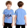 thumbnail image 3 of CCRFTGI 4th of July Tops for Child Girls Size 10-12 USA Shirts 250&nbsp;Anniversary USA Flag Summer Patriotic Tunic Blouses Independence Day Girls Clothes Tshirts Light Blue 7-8 Years, 3 of 6