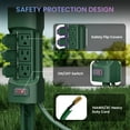 thumbnail image 3 of Kasonic Outdoor Power Stake, Double Sided 6-Outlet With Covers Weatherproof Safety Flip 9 ft Extension Cord Power Overload Protection Green, 3 of 7