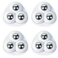 thumbnail image 2 of Lssam Low Profile Ball Casters for Furniture Legs, Invisible Adhesive Appliance Wheels Non-Marring for Hard Floors, Set of 4 White Rollers, 2 of 9