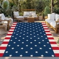 thumbnail image 3 of Fsddascl Independence Day American Flag Outdoor Rug for Patio/Deck/Porch, Non-Slip Large Area Rug 5 x 8 Ft, White Star Red Stripes Indoor Outdoor Rugs Washable Area Rugs, Camping Rug Carpet, 3 of 5