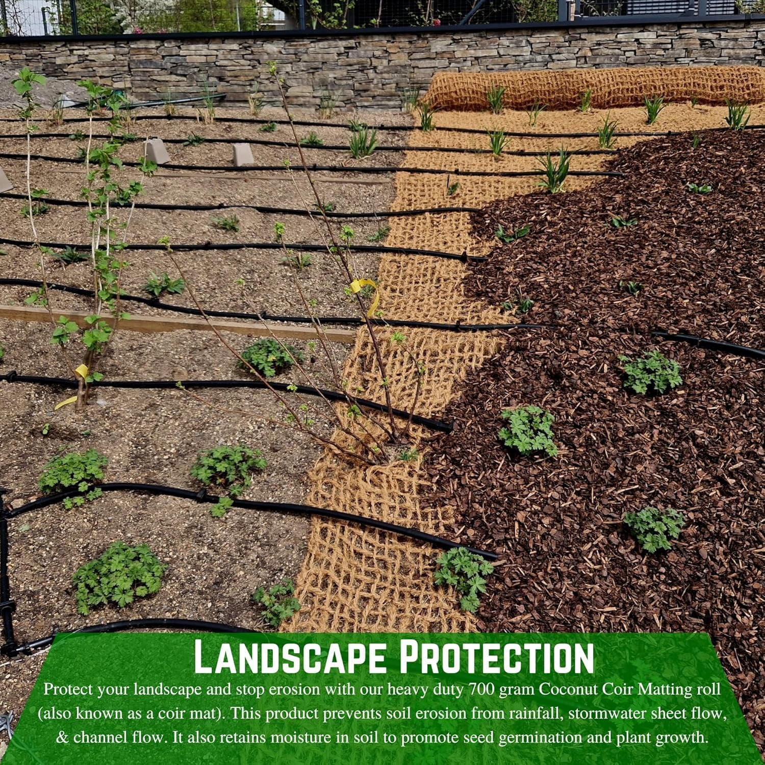 Farm Plastic Supply - 700 Gram Coir Erosion Control Matting - 100% Biodegradable