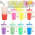 thumbnail image 3 of Color Changing Cups Tumblers with Lids & Straws for Kids - 7 Reusable Plastic Bulk Tumblers with Lids and Straws  24oz Cold Cup Tumbler Set for Kids,Christmas Cups, 3 of 6