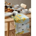 thumbnail image 3 of Table Runner Dresser Scarf 13 x 120 Inch Spring Watercolor White Rabbit Yellow Flower Blu Sky Table Runners Non-Slip Heat Kitchen Dining Table Decor for Indoor Outdoor Home Party Decoration, 3 of 7