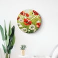 thumbnail image 4 of 10 Inch Wall Clock Battery Operated Silent Clock Decorative for Office, Kitchen, Outdoor, Living RoomSeveral Red Flowers and Daisies Cute, 4 of 4
