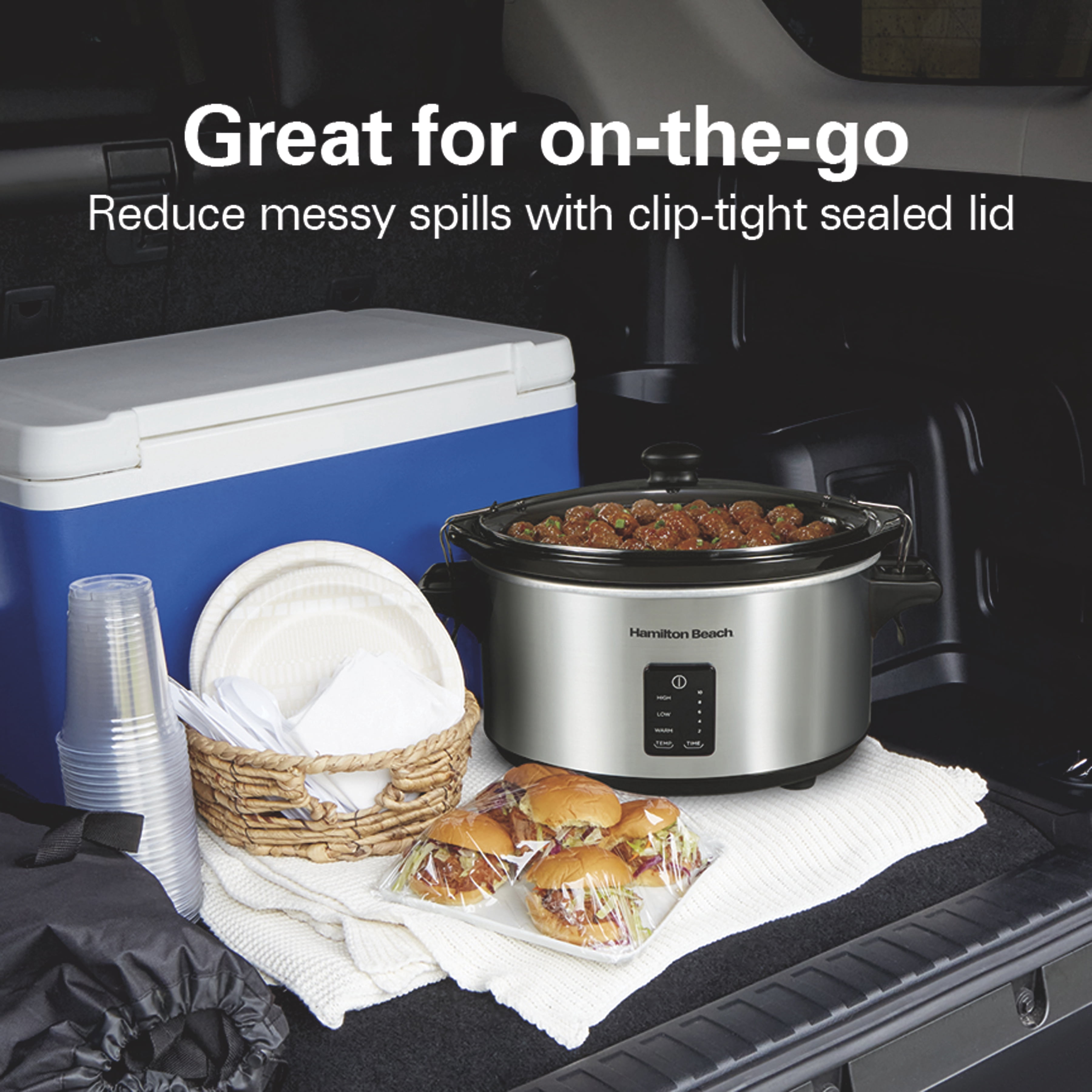 Hamilton Beach Programmable Stay or Go® Slow Cooker, 7 Quart Capacity, Silver, 33676