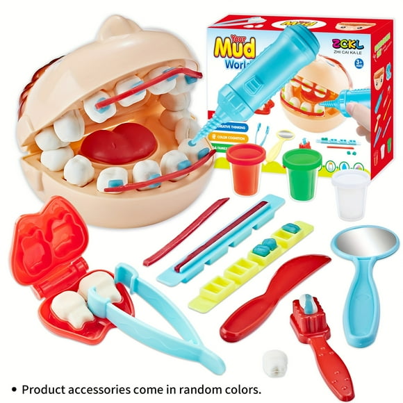 Dentist Playset With Color Recognition Educational Toys - Art & Crafts Play Dough Accessories Set For Kids, Includes Various Plastic Molds, Ideal Gift For Boys & Girls Ages 3 Kids Toys Toys For Kids