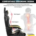 thumbnail image 4 of Hoffree RGB LED Lights Gaming Chair Racing Style Office Chair Height Adjustable Massage Lumbar Swivel Rocker Recliner High Back Computer Desk Chair with Footrest Esports Chair, 400lbs Load, 4 of 8