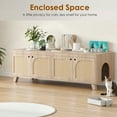 thumbnail image 5 of MAYEERTY 58*20"Double Hidden Cat House Cabinet with Rattan Doors and Dual Entrances for Two Cats, Nature, 5 of 7