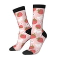 thumbnail image 2 of Uemuo Floral Strawberr Pattern Women's Crew Socks, Soft Durable Breathable Moisture-Wicking with Odor Control Cotton socks, 2 of 9