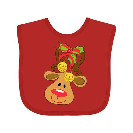 

Inktastic Cute Christmas Reindeer with Bells Gift Baby Boy or Baby Girl Bib