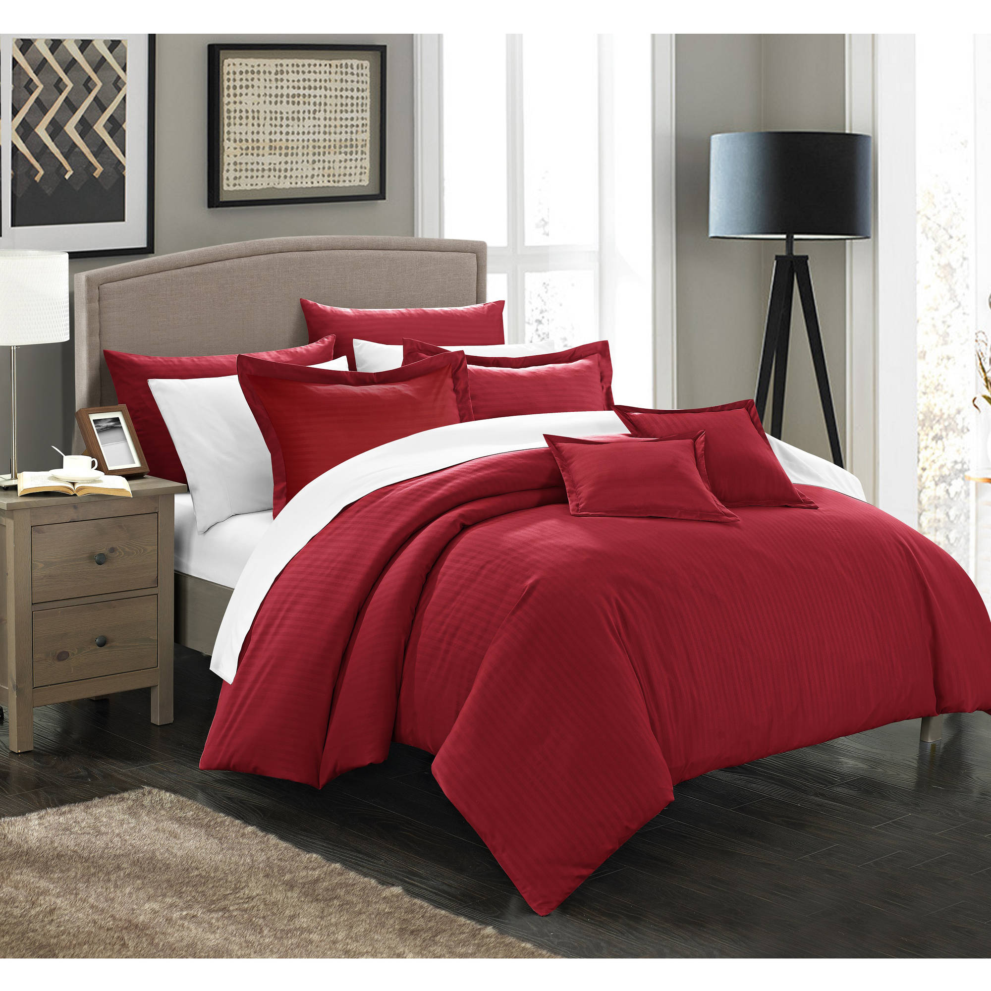 Chic Home 5 Piece Keynes Down Alternative Jacquard Striped