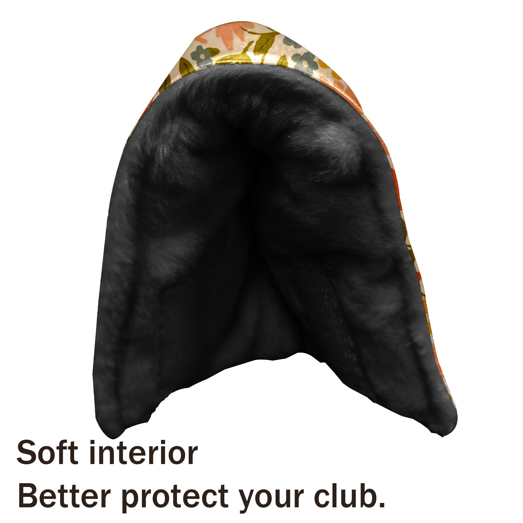 Golf Club Head Cover | Leather Golf Club Putte Headcover , Waterproof Golf Club Head Cover Set Driver Headcovers for Golf Clubs Men Women Pink Orange Flowers Pattern Printing