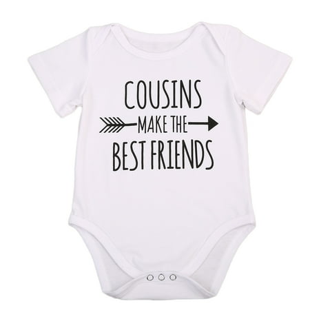 

jaweiw Newborn Baby Short Sleeve Summer Romper Letter Print O Neck White Jumpsuit