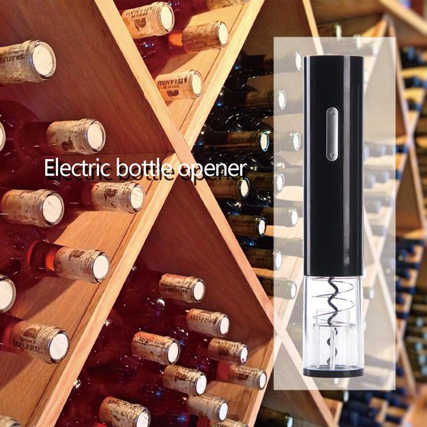 Abrebotellas de vino eléctrico Sacacorchos Abridor de botellas de champán Kit (Negro)