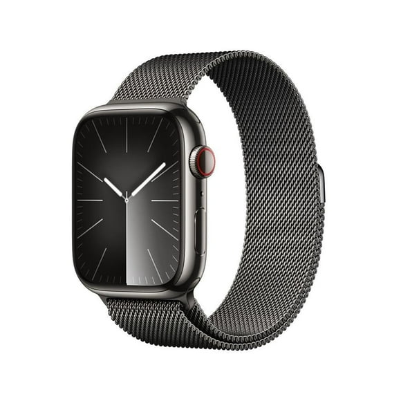 Smartwatch Apple Series 9 (GPS + Cellular) Caja de acero inoxidable Gris 45MM pulsera Milanese Loop Gris