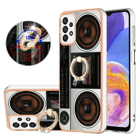 TECH CIRCLE For Galaxy A25 5G Case with Stand,360 Rotatable Shiny Ring Holder Kickstand Soft TPU Girls Women Case Shockproof Protective Phone Case for Samsung Galaxy A25 6.5" 2023,Radio