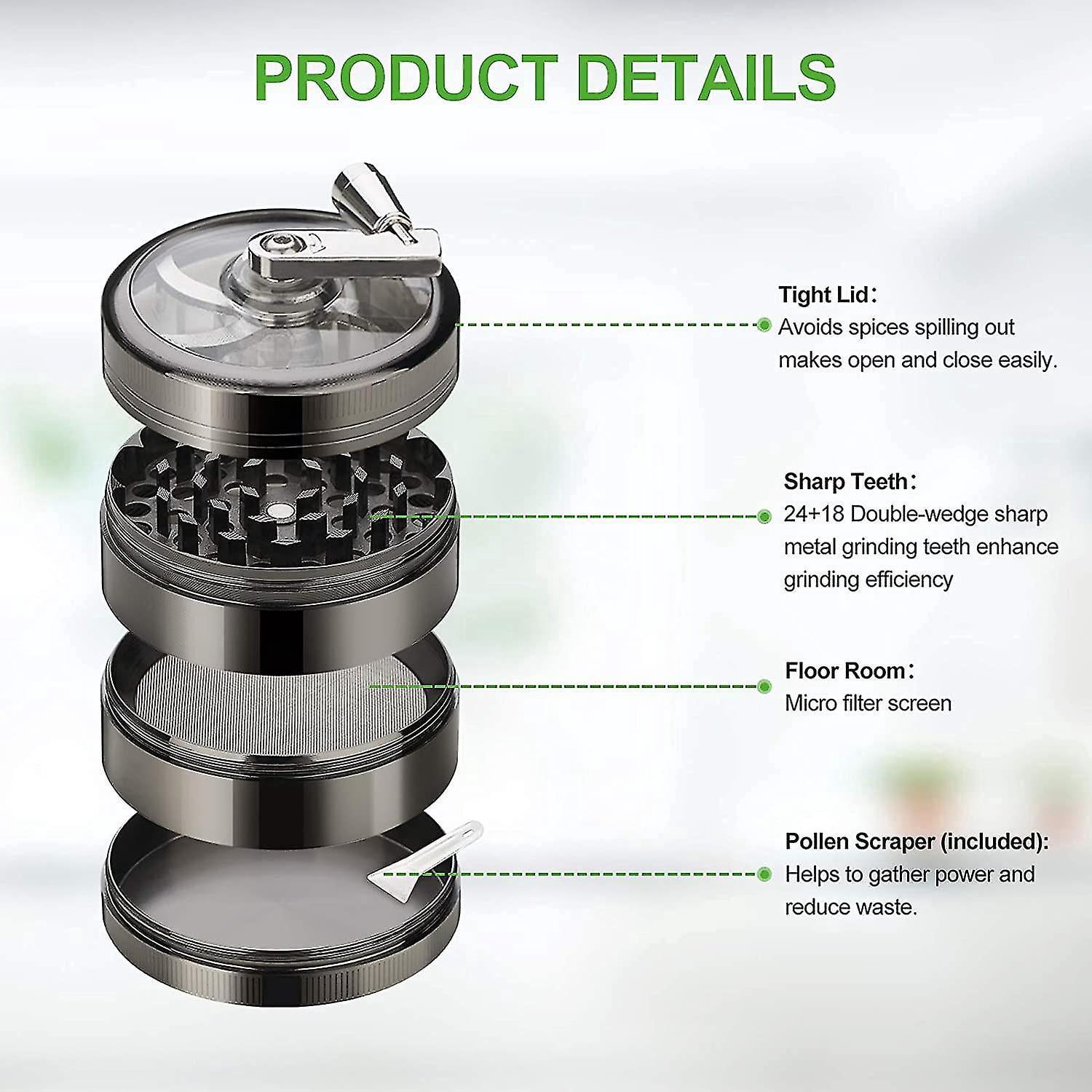 Grinder Céramique Premium CERAMIC DRAGON 3.0 - 5 Parties, 62 Mm - Aimants N52, Sans Dents - 5